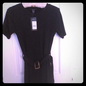 New Look/ASOS Black Ribbed Scoop Neck Dress